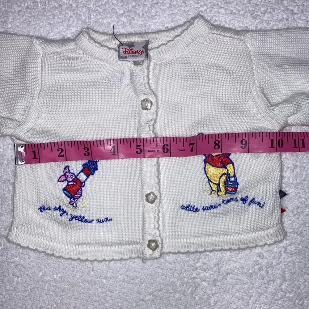 Disney store Winnie the Pooh piglet beach nautical white knit cardigan sweater - Picture 9 of 10